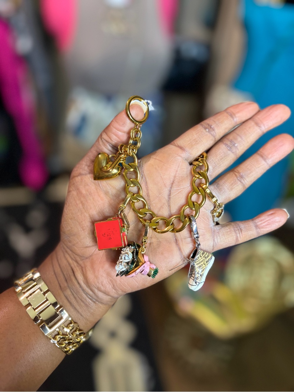 Juicy Coutour Charm Bracelet with Red and Multi charms - Picture 4 of 4